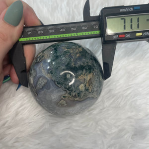 1lb+ Moss Agate Sphere “A”