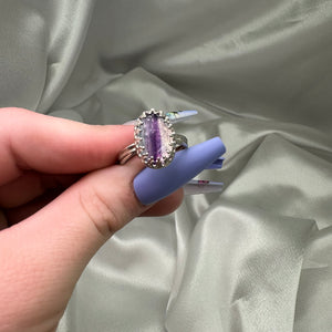 Size 9 Flourite Sterling Silver Ring