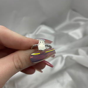 Size 8 Sterling Silver Cat Ghost Ring