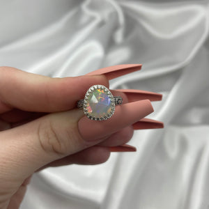 Size 5 Sterling Silver Ethiopian Opal Ring