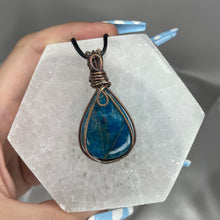 Load image into Gallery viewer, Apatite Wrapped in Oxidized Copper
