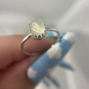 S 6.5 Sterling Silver Moonstone Ring #1