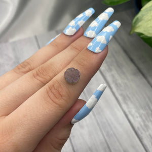 Custom Size Sterling Silver Purple Labradorite Flower Ring “#5”
