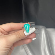Load image into Gallery viewer, Size 9.5 Gel Amazonite and Sterling Silver Coffin Ring
