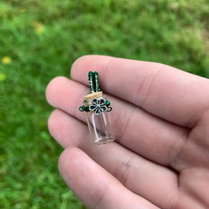 “Bloom” Wire Wrapped Glass Bottle Pendant