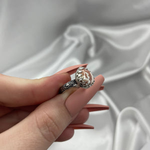 Size 4 Sterling Silver Ocean Jasper Ring