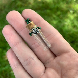 “Blossom” Wire Wrapped Glass Bottle Pendant