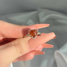 Load image into Gallery viewer, Size 7.75 Sterling Silver Sunstone Heart Ring

