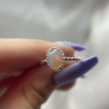 Load image into Gallery viewer, S 8 Sterling Silver Ethiopian Opal Ring
