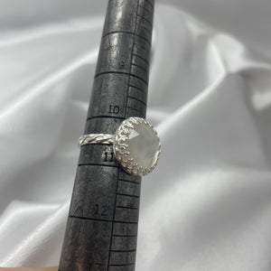 Size 10.5 Sterling Silver and Mother of Pearl Doublet Ring