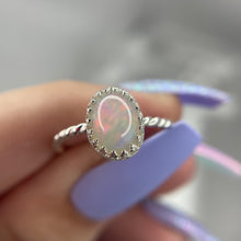 Load image into Gallery viewer, S 8 Sterling Silver Ethiopian Opal Ring
