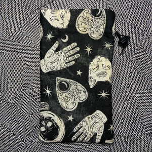 Witchy Mix Print Tarot Card Drawstring Bag