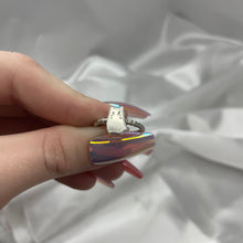 Load image into Gallery viewer, Size 6.5 Sterling Silver Cat Ghost Ring
