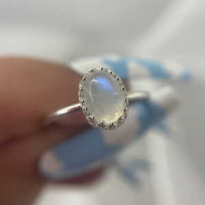 S 6.5 Sterling Silver Moonstone Ring #1