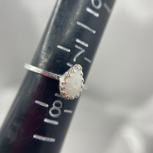 S 7.5 Sterling Silver Australian Opal Ring