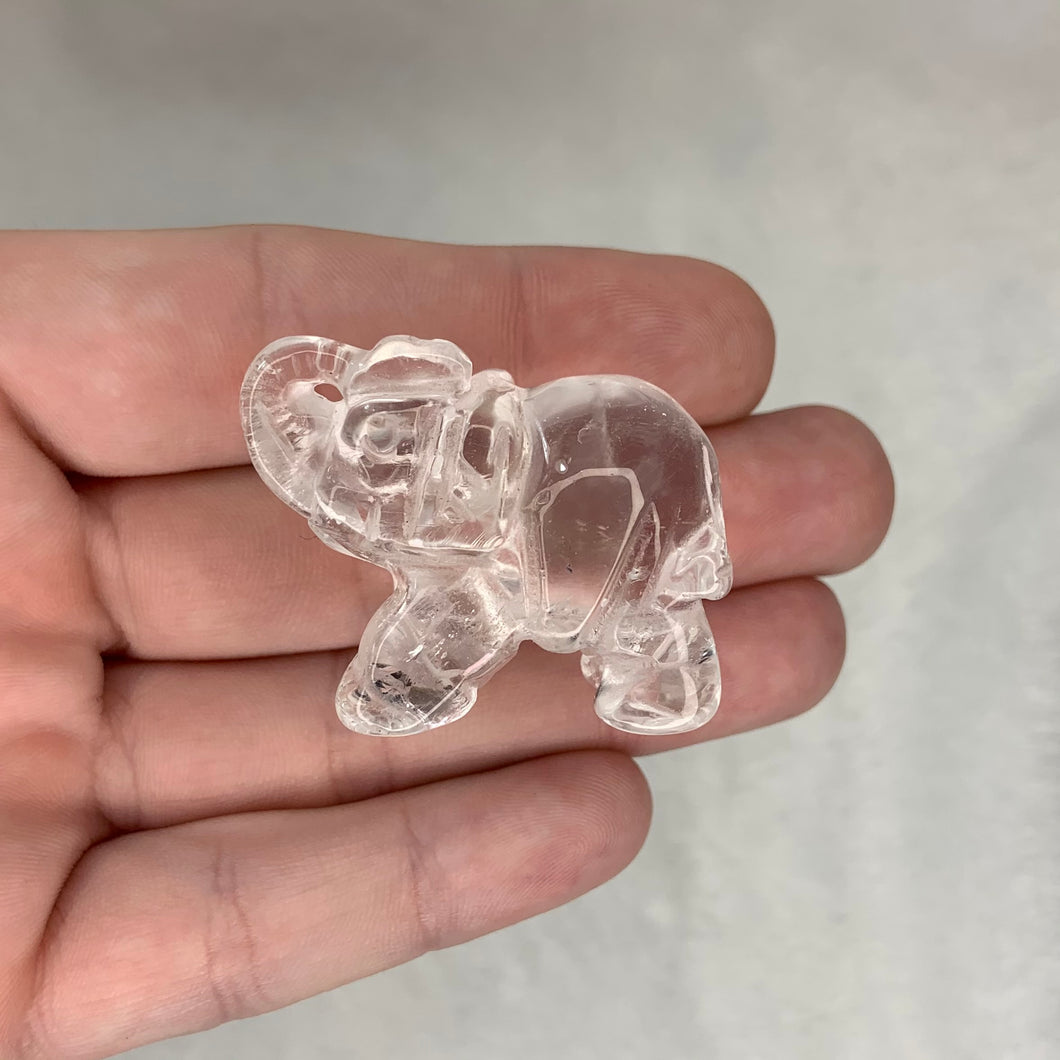 1.5” Clear Quartz Elephant