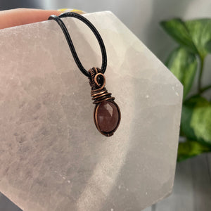 Red Aventurine Wrapped in Copper