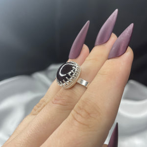 Size 7 Sterling Silver Star Garnet Ring