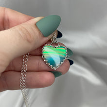Load image into Gallery viewer, 925 Sterling Silver Aurora Opal Heart Necklace
