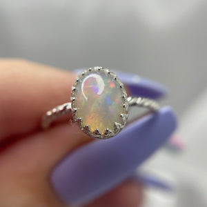 S 8 Sterling Silver Ethiopian Opal Ring