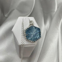 Load image into Gallery viewer, 925 Sterling Silver Aquamarine Snowflake Necklace
