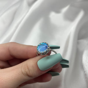 Size 8 Sterling Silver Monarch Opal Ring